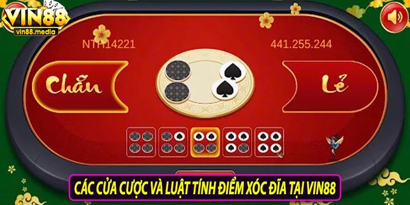 Giới thiệu cửa cược và luật điểm xóc đĩa tại vin88